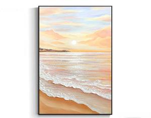 Pintura al óleo pintada a mano <span class=keywords><strong>mar</strong></span> amanecer Vertical colgante sofá decorativo pared de <span class=keywords><strong>fondo</strong></span> para sala de estar pintura de textura gruesa - Product Image 6