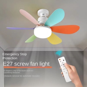 Lampe de plafond à LED avec ventilateur de plafond, lumière à 3 couleurs, intensité réglable, pour chambre à coucher, salon, cuisine, avec télécommande - Product Image 3