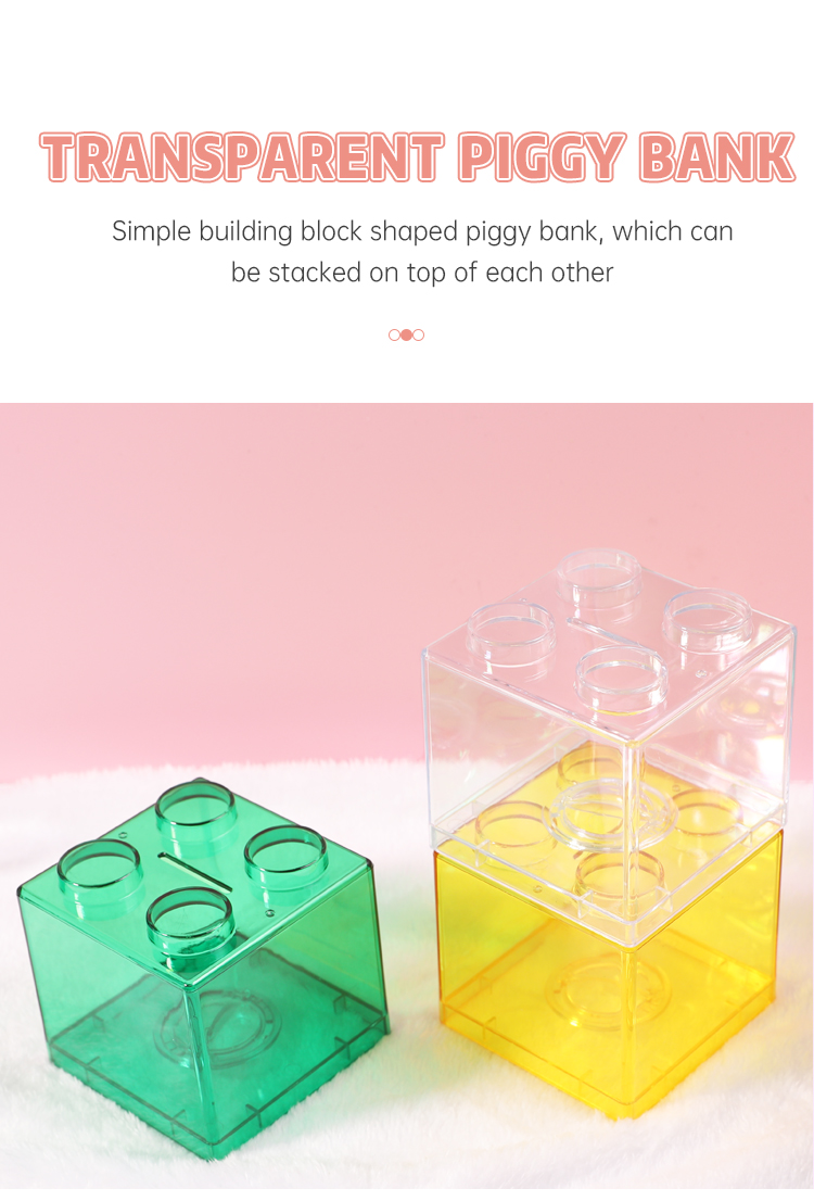 TOPSTHINK – blocs empilables colorés, pièces d'épargne, tirelire en plastique Lego, boîtes d'argent pour enfants, vente en gros