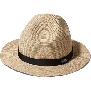 2024 nuevos sombreros de sol para mujer, sombrero de playa de ala ancha de paja de papel para mujer, sombrero fedora de 4 abolladuras para viajes al aire libre