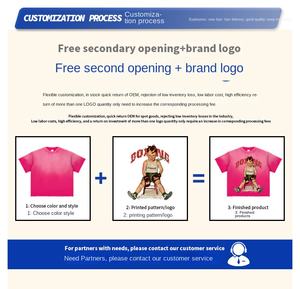 Оптовая продажа, Мужская футболка с логотипом на заказ, простая уличная футболка, крупная хлопковая Футболка оверсайз с круглым вырезом - Product Image 4