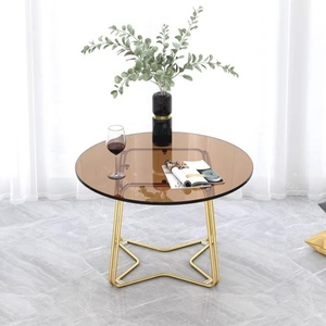 Mesa de Centro Pequeña de Vidrio de Lujo, Estilo Nórdico Moderno, Resistente, con Borde para Ventanal, Diseño de Mesa Baja Tatami - Product Image 3