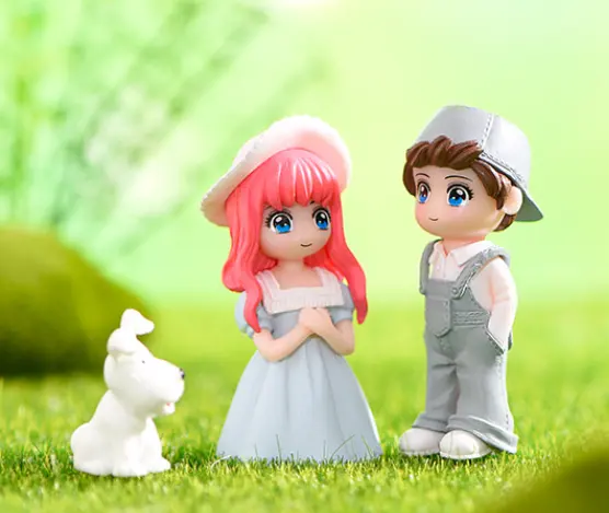 Regalo de boda único, recuerdos tradicionales personalizados, decoración de jardín para el hogar, figuras familiares en miniatura románticas para parejas