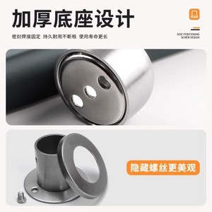 Stainless Steel Clothes Rod Base Flange Seat Brushed Finish Wardrobe Hardware Fixing Accessories - Product Image 5