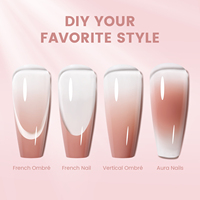 YOKEFELLOW GleamTap Cushion Ombre Gel GT617 Vernis Gel Ombré Dégradé & Aura pour Débutants, Idéal pour la Maison et le Salon