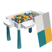 Table de construction multifonctionnelle en plastique pour l'éducation de la petite enfance, jouets de puzzle à grandes pièces, bureau d'apprentissage pour les enfants de 4 à 6 ans