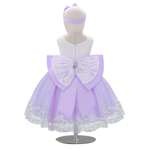 Vestito da festa per bambine con stampa floreale e fiocco grande, ideale per compleanni e occasioni speciali - Collezione Hot Sale - Product Image 5