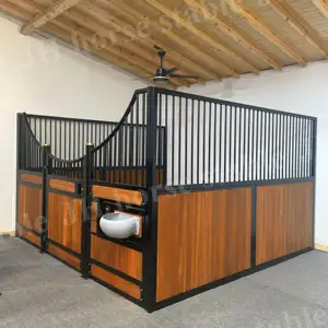 China bamboo wooden sliding door equestrian horse stables 12x12ft horse stalls and accessories