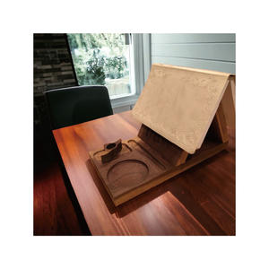 Table de chevet en acacia-Mini porte-page de livre en triangle, marque-page pour chambre à coucher table de chevet bureau bibliothèque décor de bureau - Product Image 1