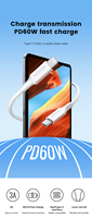 Câble de charge rapide USB C vers USB C UGREEN US264 PD 60W, câble souple TPE 5A 60W, câble de données Type C pour iPhone, Huawei, Xiaomi