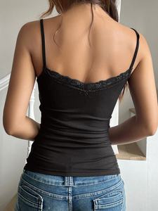 Canottiera da <span class=keywords><strong>donna</strong></span> Sexy Slim Fit Sexy in tinta unita a coste in maglia a <span class=keywords><strong>canotta</strong></span> Casual lunga corta - Product Image 2