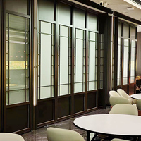 Cloison de séparation en verre coulissante moderne personnalisable, pliable, à haute efficacité, insonorisante, avec cadre en alliage d'aluminium
