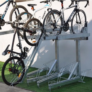 Instalación de estacionamiento de <span class=keywords><strong>bicicletas</strong></span> de dos pisos, estante de <span class=keywords><strong>bicicletas</strong></span> comercial, soporte de garaje, piso de construcción, Ciclo de exhibición Vertical alto - Product Image 6