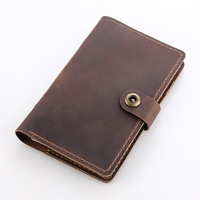 Dompet Notebook A6 kulit sapi asli mewah 6 cincin perencana anggaran Binder uang dompet penyimpan kartu amplop uang
