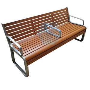 Park kullanımı için galvanizli çelik çerçeve dış mekan mobilyası eğlence geri sokak tezgah yüksek dayanıklılık ile ahşap tahıl alüminyum tezgah - Product Image 4