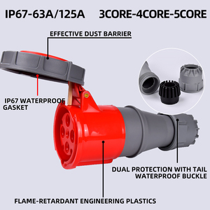 4Pin công nghiệp cắm ổ cắm 3P E 380 415V IP67 Cee kết nối 4pin 63A 3P E 380-415V IP67 công nghiệp cắm iec60309 63A - Product Image 2