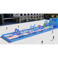 Parc aquatique gonflable commercial avec toboggan aquatique, île flottante bon marché pour les occasions lacustres