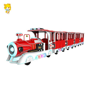 HAOJILE 초대형 레트로 기차 놀이 공원 어린이 타기 전기 트랙이없는 기차 오락 판매용 전기 기차 타기 - Product Image 5