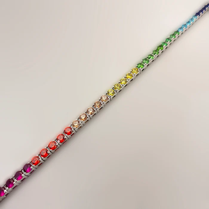 SPECTRUM MICRO <b>BRACELET</b> Luxury Handcrafted 18K Gold Plated Silver <b>Rainbow</b> Pav Crystal Multicolor Sparkle Fine Jewelry Gift - Product Image 6