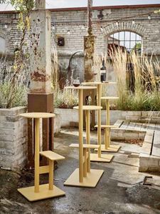 Ensemble <span class=keywords><strong>de</strong></span> bar rond moderne commercial, <span class=keywords><strong>table</strong></span> <span class=keywords><strong>de</strong></span> bar et tabourets en métal durables pour terrasse et café - Product Image 3