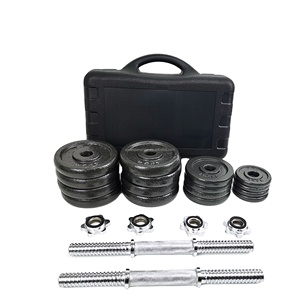 <span class=keywords><strong>Kit</strong></span> d'haltères réglables 50 <span class=keywords><strong>kg</strong></span> en fonte avec barre de connexion pour entraînement fitness à domicile - Product Image 2