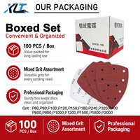 Disques abrasifs triangulaires rouges personnalisés à 11 trous en oxyde d'aluminium, avec fixation auto-agrippante, pour ponçage de précision, revêtement stéarate moyen, polissage industriel