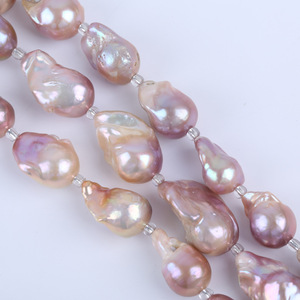 Perles d'eau douce baroques de forme naturelle, violettes, 15-18 mm, 18 cm, pour bracelet DIY, perles colorées en vrac - Product Image 3