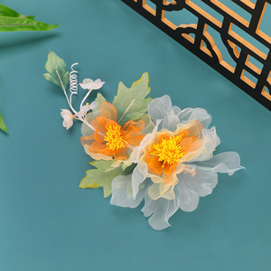 Accessoires pour cheveux de style ancien, pinces à cheveux à effet dégradé, coiffes à fleurs en soie, accessoires Hanfu, style traditionnel chinois - Product Image 1