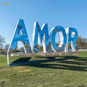 Personalizado al aire libre jardín decoración moderna grande 304/316 SS polaco letra estatua soporte gigante letra "<span class=keywords><strong>AMOR</strong></span>" escultura de acero inoxidable - Product Image 1