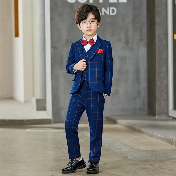 Chinese Style Boys Clothing Sets Cotton Stuff Coat Pant Girls Outfits 1072