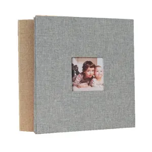 Guanmei Обложка из льняной ткани Свадебный фотоальбом 260*280 5x7 самоклеящийся лист Семейный детский фотоальбом