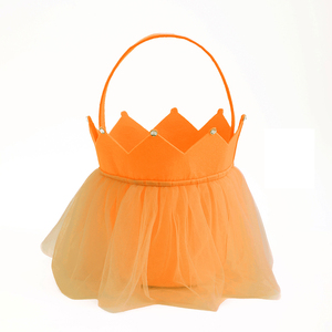 Cesta de tul personalizada con diseño de corona para Pascua, al por mayor, duradera, para caza de huevos y dulces, con asa - Product Image 3