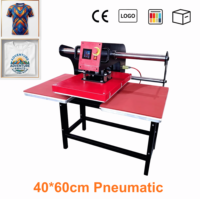 Presse à chaud pneumatique semi-automatique AIBA 40*60cm à double poste de travail, machine de marquage à chaud à plat grand format pour la vente en gros