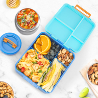Récipients alimentaires personnalisation en usine boîte à lunch en plastique contenants à lunch étanches avec 4 compartiments pour les enfants