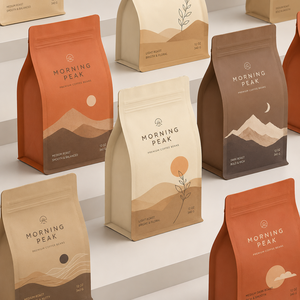 Bolsas de Plástico Personalizadas con Cierre para Granos de Café, Reutilizables, de Lujo, Impermeables, a Prueba de Humedad, de Grado Alimenticio - Product Image 1