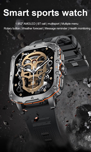 Reloj Deportivo Inteligente AK72 con Pantalla AMOLED de 1.952 Pulgadas, Llamadas por Bluetooth, Modo Multideportivo, Alertas de Información, Monitoreo de Presión Arterial y Salud - Product Image 3