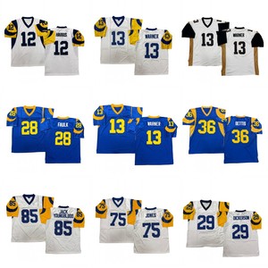 Camiseta de Rugby Estilo Vintage para Hombre, Cosida, 12 <span class=keywords><strong>James</strong></span> Harris, 13 Kurt Warner, 28 Marshall Faulk, 29 Eric Dickerson, 80 Isaac Bruce, Tallas S-3XL - Product Image 1