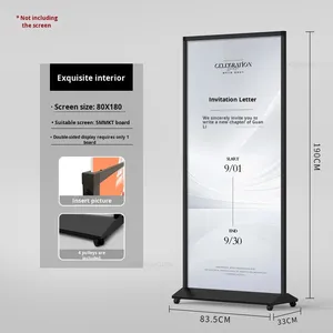 Support d'affichage métallique double face rempli d'eau - Montage facile, portable, résistant au vent, style italien pour usage intérieur/extérieur <span class=keywords><strong>BOZE</strong></span> - Product Image 6