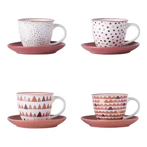 rslee ceramic supplier Personalized Hotel Home Cute Coffee Travel Mugs with Saucer