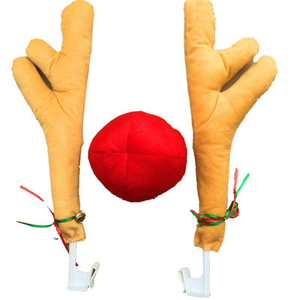 Decoración de Reno, asta de alce, coche, vehículo, cuerno de <span class=keywords><strong>nariz</strong></span>, conjunto de decoración de disfraces, <span class=keywords><strong>Rudolph</strong></span>, Navidad, astas de Reno, adornos de <span class=keywords><strong>nariz</strong></span> <span class=keywords><strong>roja</strong></span> - Product Image 5