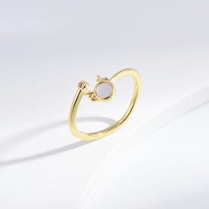 Bague ajustable en argent sterling 925 plaqué or 14 carats pour femme, motif papillon mignon pour enfant, coquillage, pas cher, usage quotidien - Product Image 4