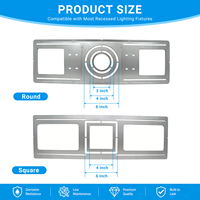 Plaque de montage universelle pour support de plafond encastré, compatible avec les luminaires ronds et carrés, pour la rénovation et les projets de construction neuve