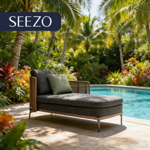 Lettino Prendisole Moderno di Lusso per Esterni con Telaio in Alluminio e Rattan, con Cuscini, Resistente, per Patio e Piscina, Ideale per Hotel, Ville e <span class=keywords><strong>Resort</strong></span> - Product Image 2