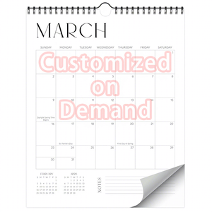 Directement de l'usine |   <span class=keywords><strong>Calendrier</strong></span> mural en carton de haute qualité sur mesure 2026-2027, 18 mois |   Écologique |   Impression offset - Product Image 1