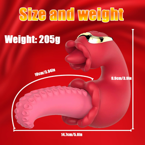 Vibratore a Forma di Tentacolo di Polpo con Lingua Vibrante, Dildo Realistico per Stimolazione Clitoridea e Punto G, Masturbatore per Donne - Product Image 5