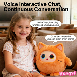 Robot en vinyle intelligent multilingue pour enfants, jouet en peluche en coton doux, contrôle par application <span class=keywords><strong>artificielle</strong></span>, poupée parlante en peluche avec yeux dynamiques - Product Image 1