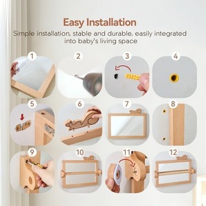 <span class=keywords><strong>Specchio</strong></span> da Parete in Legno con Design a Scoiattolo e Portarotolo per <span class=keywords><strong>Cameretta</strong></span>, Arredamento Educativo Montessori - Product Image 4