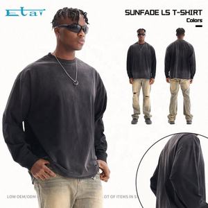 เสื้อยืดผ้าฝ้าย100% สำหรับผู้ชายเสื้อยืดแขนยาวผ้าฝ้ายโอเวอร์ไซส์ออกแบบโลโก้ได้ตามต้องการ - Product Image 5