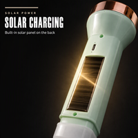Lanterne de camping LED rechargeable solaire 2 en 1, lampe torche de type C, lampe de poche avec feu arrière pour la randonnée en plein air et les situations d'urgence