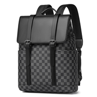 Sac à dos d'ordinateur portable 15,6 pouces imperméable en PU fin, tendance, pour l'école, les loisirs, les voyages, avec logo personnalisé, grande capacité, pour affaires